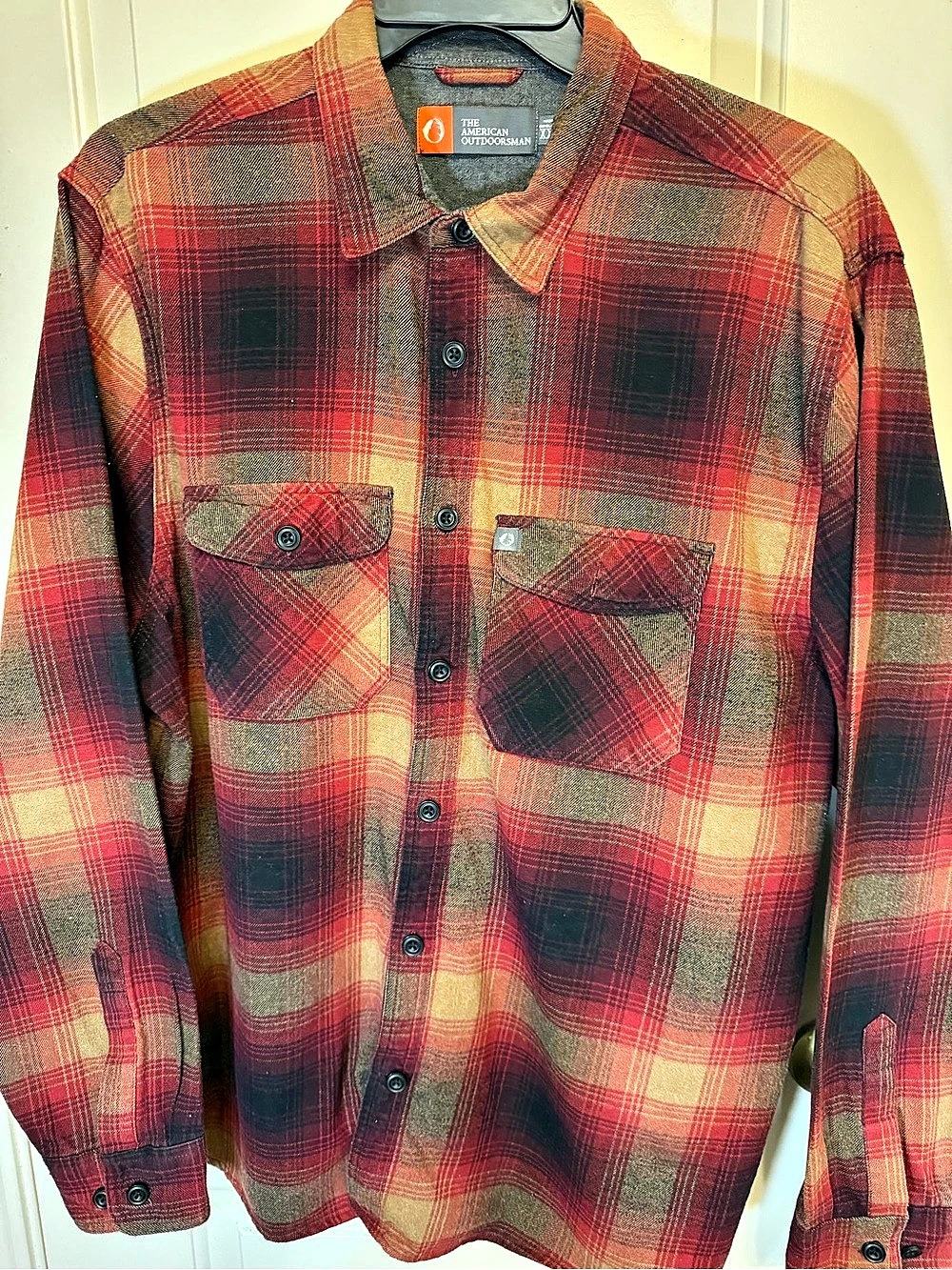 The American Outdoorsman Plaid Button-Down Midweight Flannel Shirt Flannel Shirt